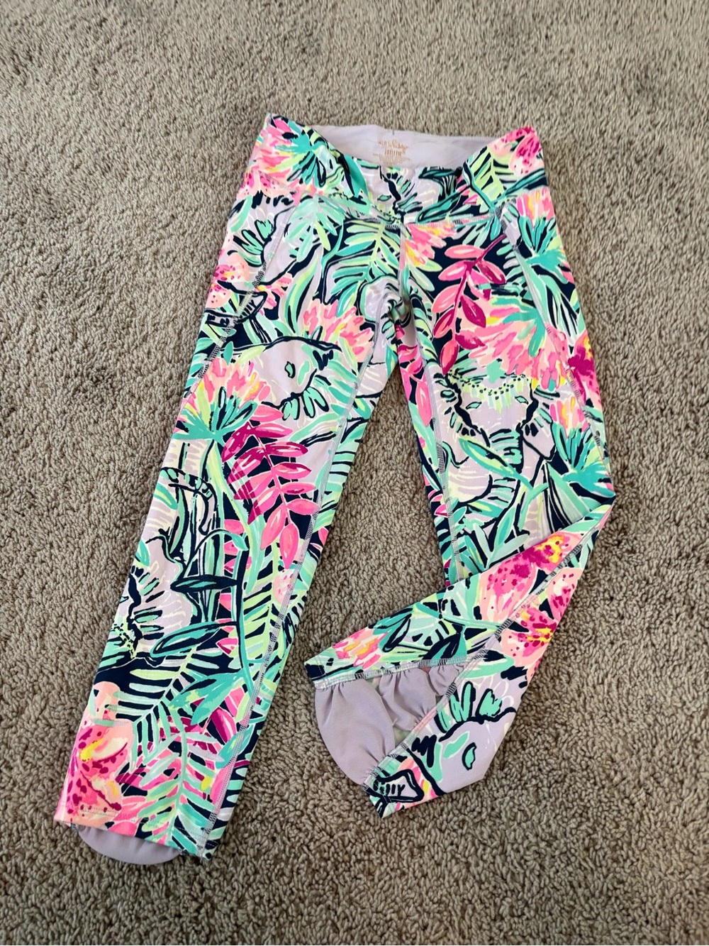 Lilly Pulitzer Tropical Floral Leggings - Pink, Mint & Navy